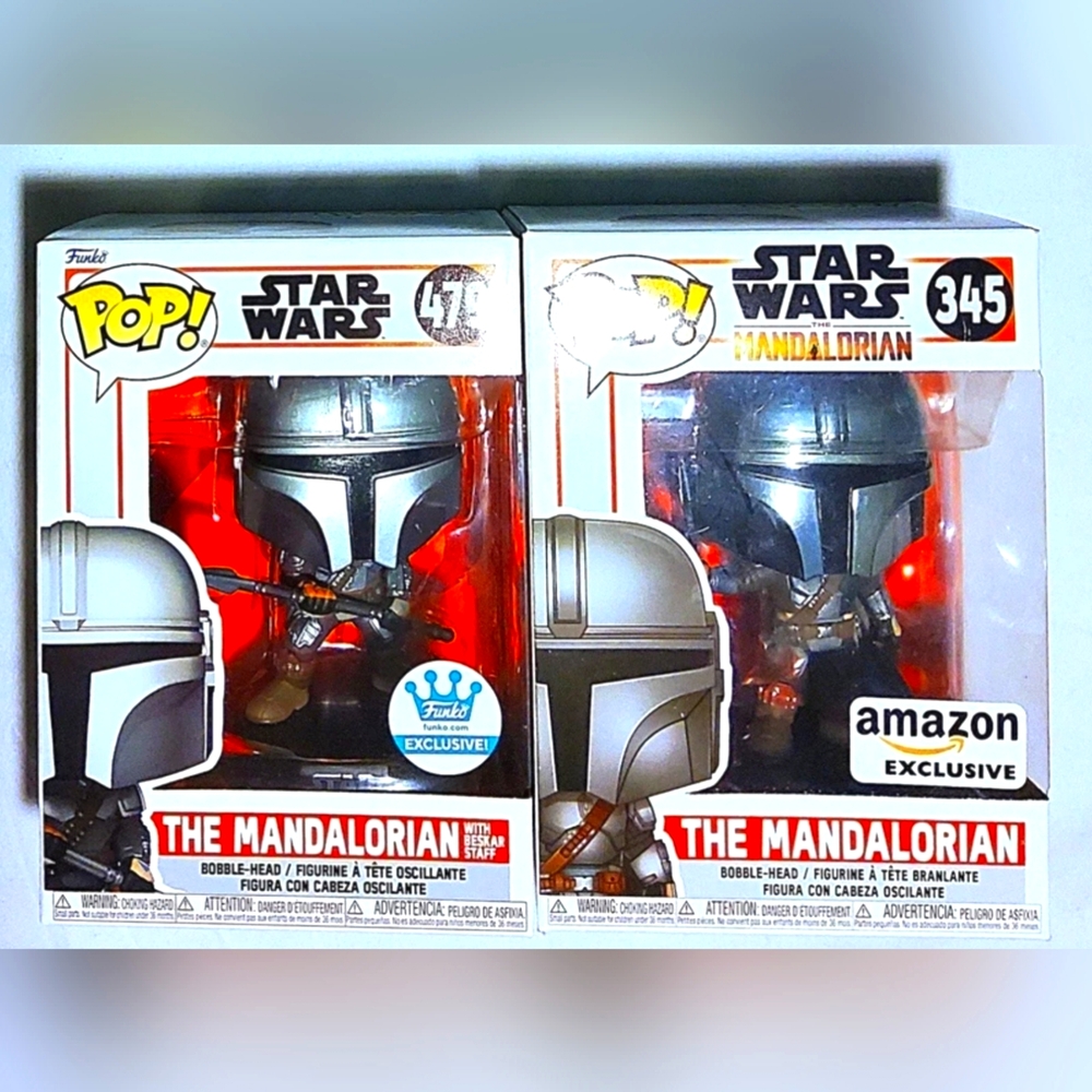 Funko Star Wars MANDALORIAN 479 Beskar Staff Funko.com Excl 345 Amazon w Cases